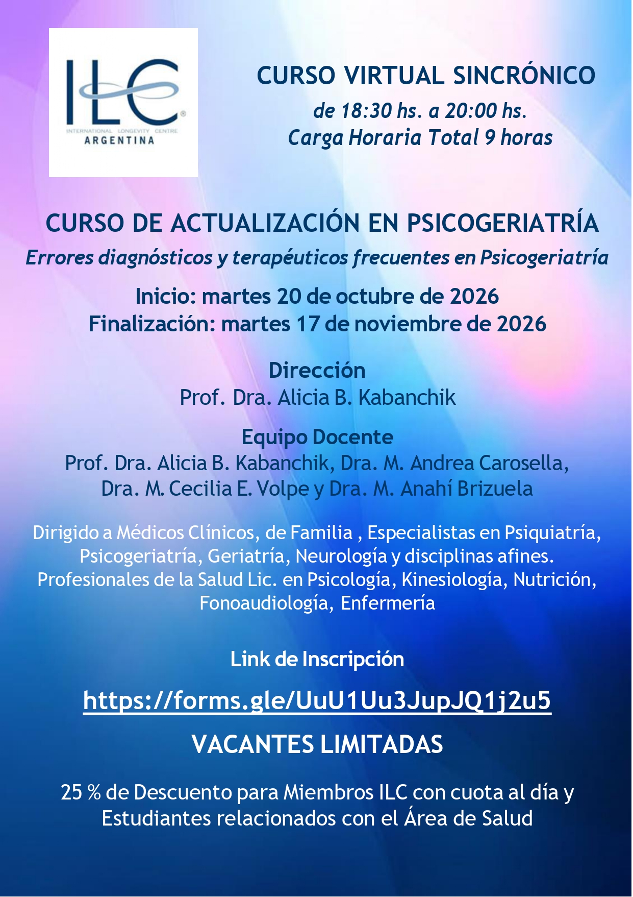Curso de Actualización en Psicogeriatría